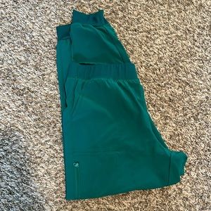 Hunter Green Jogger Scrub Pants- Size L